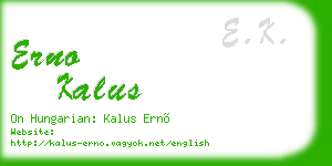 erno kalus business card